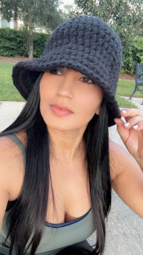 Black Spell Crochet Sun Hat