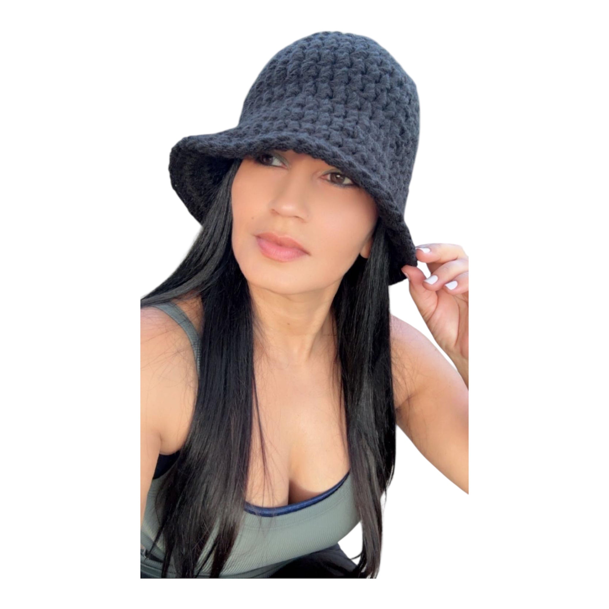 Black Spell Crochet Sun Hat