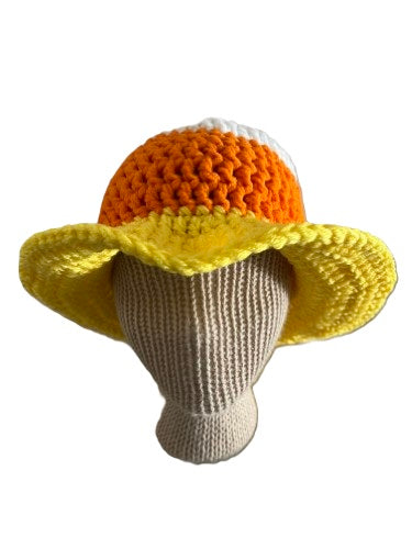Candy Corn Crochet Sun Hat