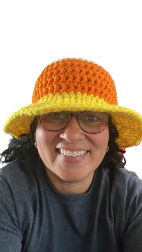 Candy Corn Crochet Sun Hat