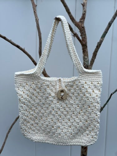 Ivory Bloom Crochet Bag