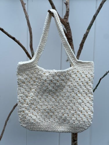 Ivory Bloom Crochet Bag