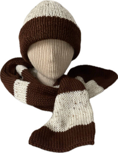 Coffee Comfort Reversible Beanie & Scarf Set