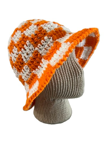 Crochet Bucket Hats -Go Vols! Volunteers Tennessee Team Spirit