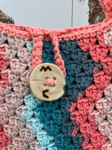 Hard Peach Chevron Crochet Bag