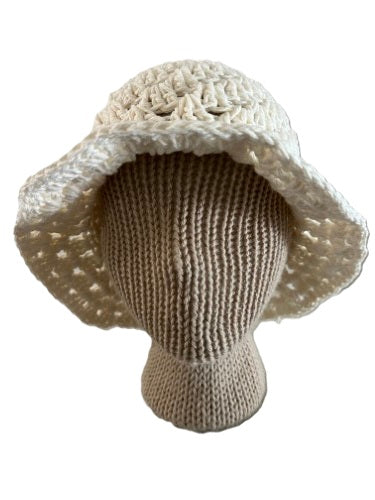 Crochet Bucket Hats - Ivory Bloom
