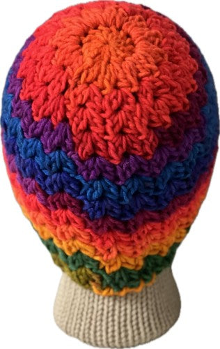 Rainbow Stripes Crochet Beanie