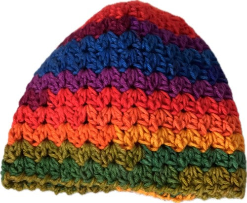 Rainbow Stripes Crochet Beanie