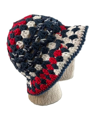 Crochet Bucket Hats - Red, White and Boom!