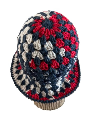 Crochet Bucket Hats - Red, White and Boom!