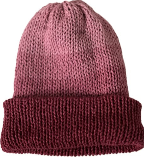 Burgundy Ombre Reversible Beanie